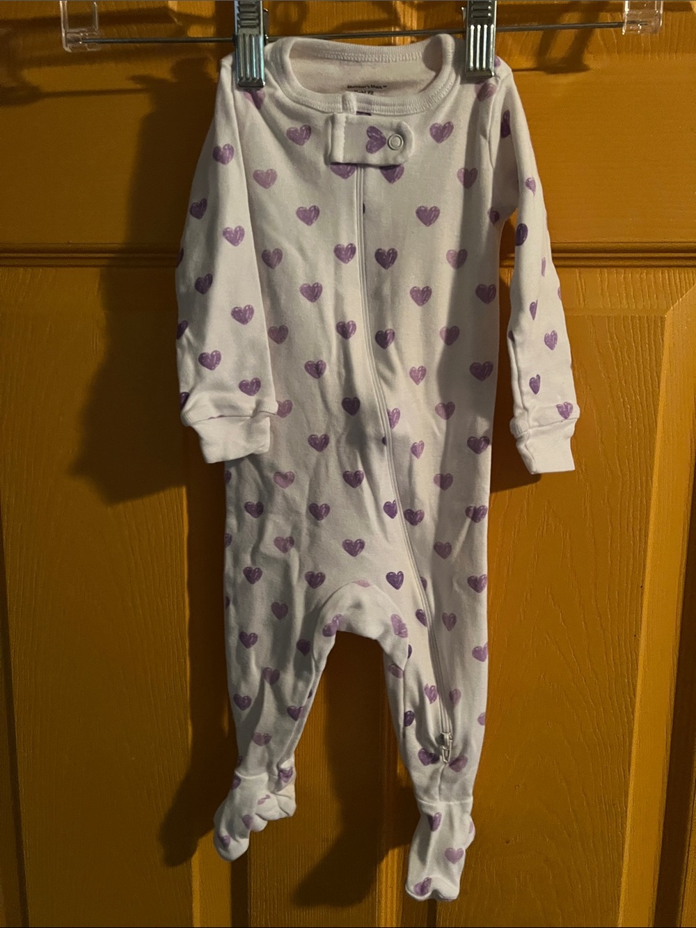 6 MONTHS BABY GIRL HEARTS FOOTIE FOOTED ONESIE ZIPPY ZIP MEMBERS MARK